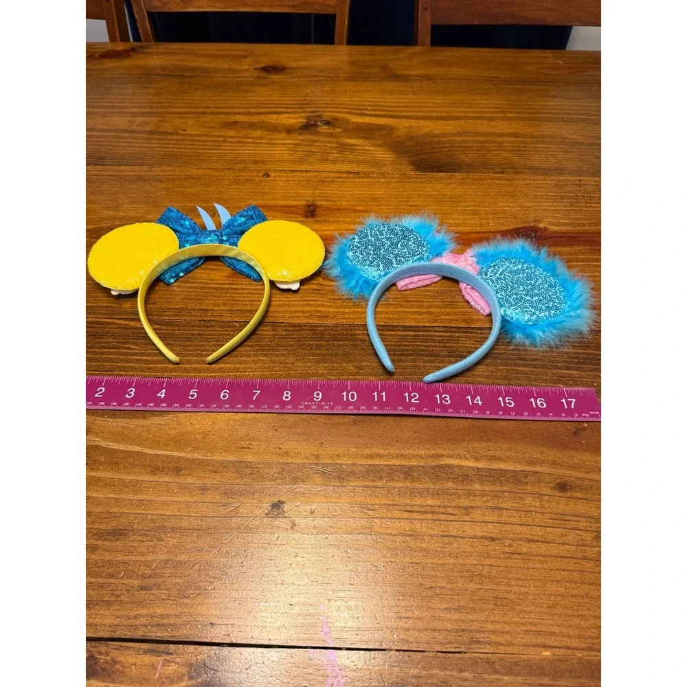 Disney Inspired Flounder & Scully Ears Headband Set Multicolor Sequin NICE!